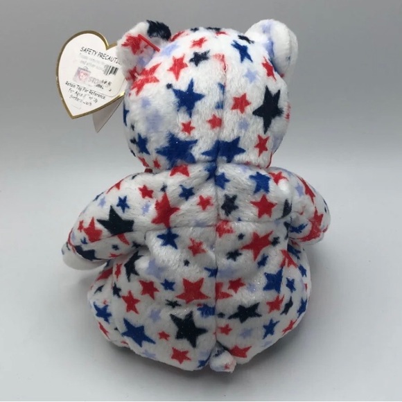 Vintage 2003 Ty Beanie Baby Red White & Blue Stars Bear - Picture 5 of 7